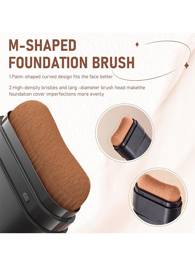 TVLV Concealer Foundation Cream Stick, 2-in-1 Long-Lasting Foundation And Concealer With Brush, Creamy Full Coverage For Dark Circles & Blemishes, Full Coverage Matte Finish For Face Makeup, Waterproof, Sweat-Resistant, Flawless Makeup - Image 4